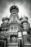 Roter Platz, Basilius Kathedrale, Moskau, stilisierte Farben, dramatisch