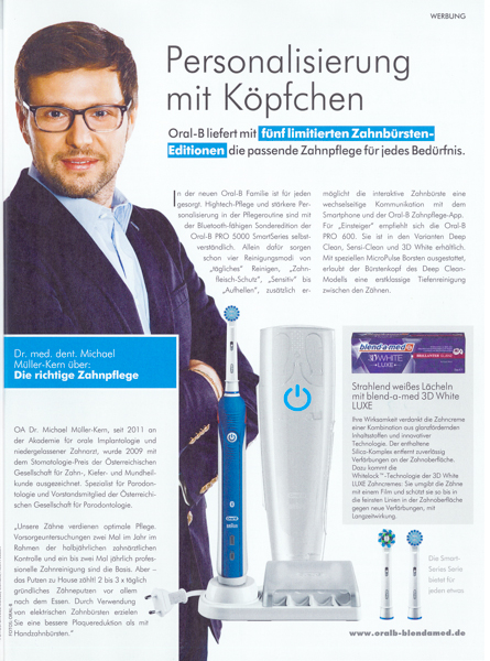 Oral B Werbung mit Dr. Michael Müller